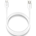 Cable USB 2.0 NGS ZYRO-AC/ USB Macho - USB Tipo-C Macho/ Hasta 15W/ 480Mbps/ 1m/ Blanco - PixelPlaza