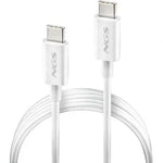 Cable USB 2.0 Tipo-C NGS ZYRO 60W-1/ USB Tipo-C Macho - USB Tipo-C Macho/ Hasta 60W/ 480Mbps/ 1m/ Blanco - PixelPlaza