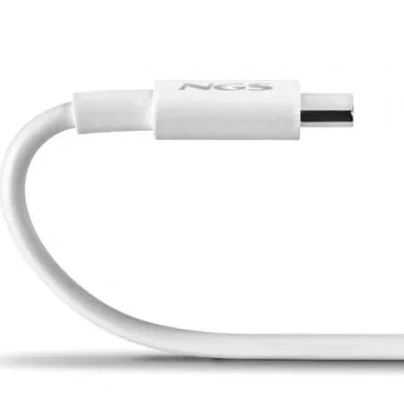 Cable USB 2.0 Tipo-C NGS ZYRO 60W-1/ USB Tipo-C Macho - USB Tipo-C Macho/ Hasta 60W/ 480Mbps/ 1m/ Blanco - PixelPlaza