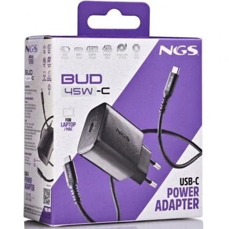 Cargador de Pared GaN NGS Bud 45W/ 1xUSB Tipo-C/ 45W - PixelPlaza