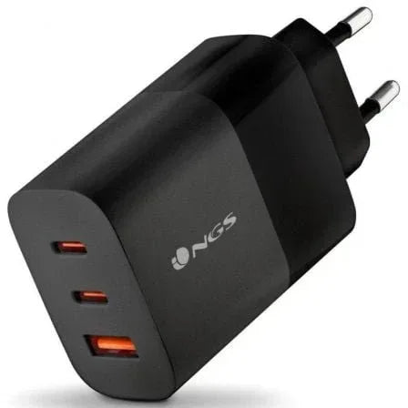 Cargador de Pared GaN NGS Bud 65W/ 2xUSB Tipo-C/ 1xUSB/ 65W - PixelPlaza