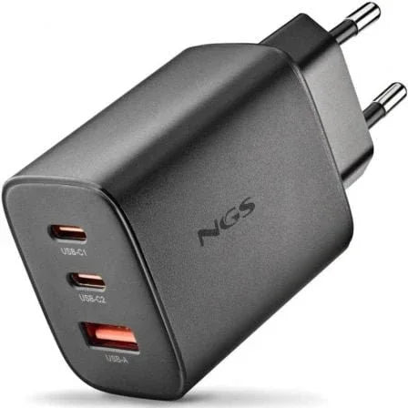 Cargador de Pared GaN NGS Era 65W/ 2xUSB Tipo-C/ 1xUSB/ 65W - PixelPlaza