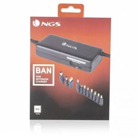 Cargador de Portátil NGS BAN/ 90W/ Manual/ 11 Conectores/ Voltaje 12-20V - PixelPlaza