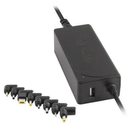 Cargador de Portátil NGS W-45W/ 45W/ Automático/ 8 Conectores/ Voltaje 19-20V/ 1 USB - PixelPlaza