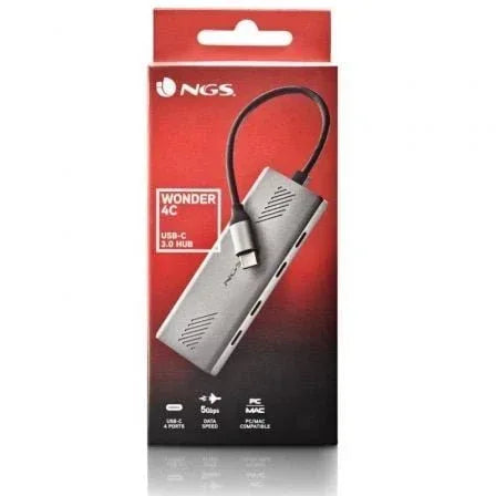 Hub USB Tipo-C NGS Wonder4-C/ 4xUSB Tipo-C - PixelPlaza