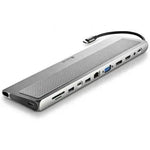 Docking USB Tipo-C NGS WonderDock 12 Pro/ 3xUSB/ 2xHDMI 4K/ 1xVGA/ 1xRJ45/ 1xLector de Tarjetas/ 1xJack 3.5/ 1xUSB Tipo-C PD/ Gris - PixelPlaza