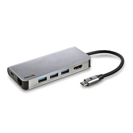 Docking USB Tipo-C NGS WonderDock8/ 3xUSB/ 1xUSB Tipo-C DP/ 1xHDMI 4K/ 1xRJ45/ 1xLector Tarjetas SD - PixelPlaza