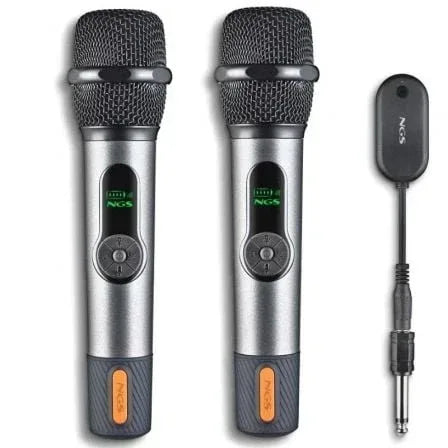 Pack de 2 Micrófonos Inalámbricos NGS Singer Star Duo - PixelPlaza