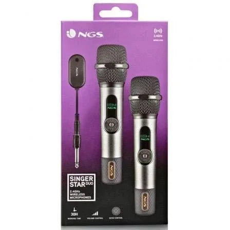 Pack de 2 Micrófonos Inalámbricos NGS Singer Star Duo - PixelPlaza