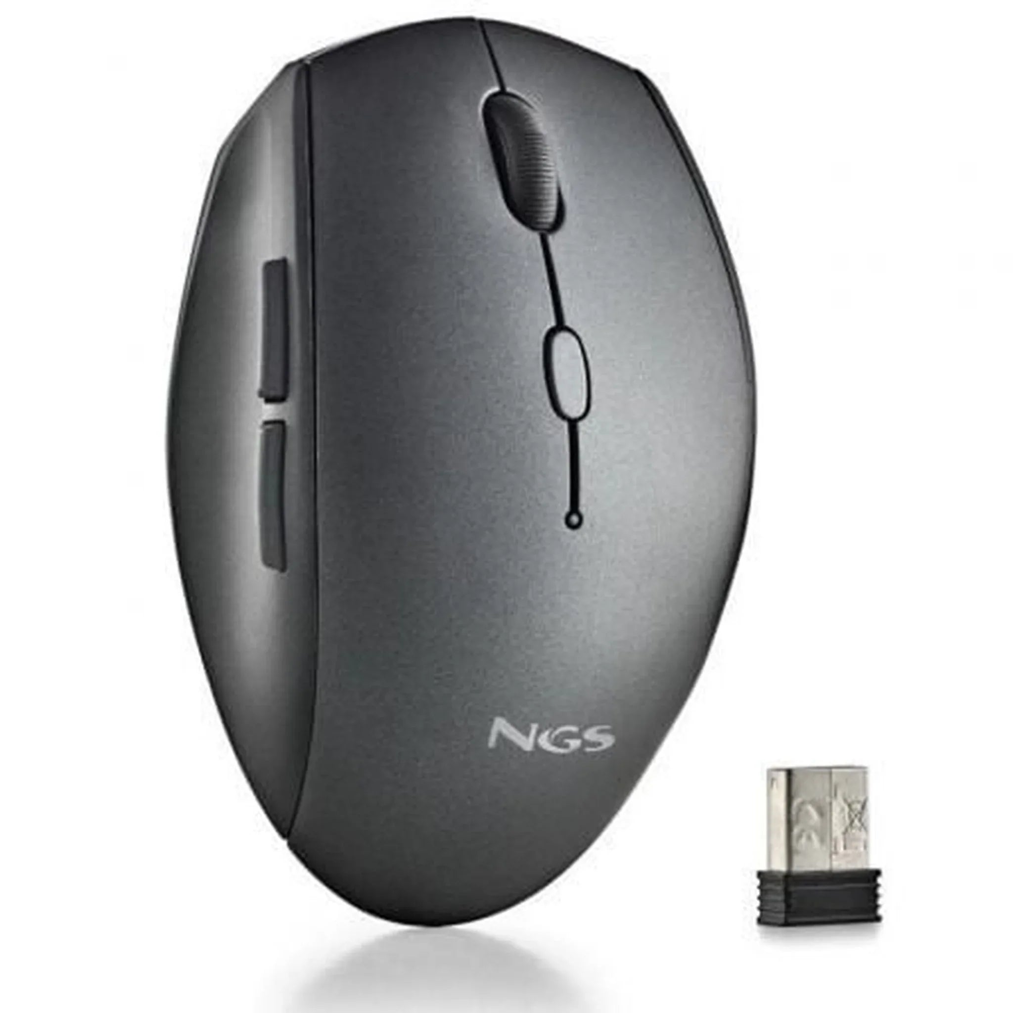 Ratón Inalámbrico NGS Bee Black/ Hasta 1600 DPI - PixelPlaza