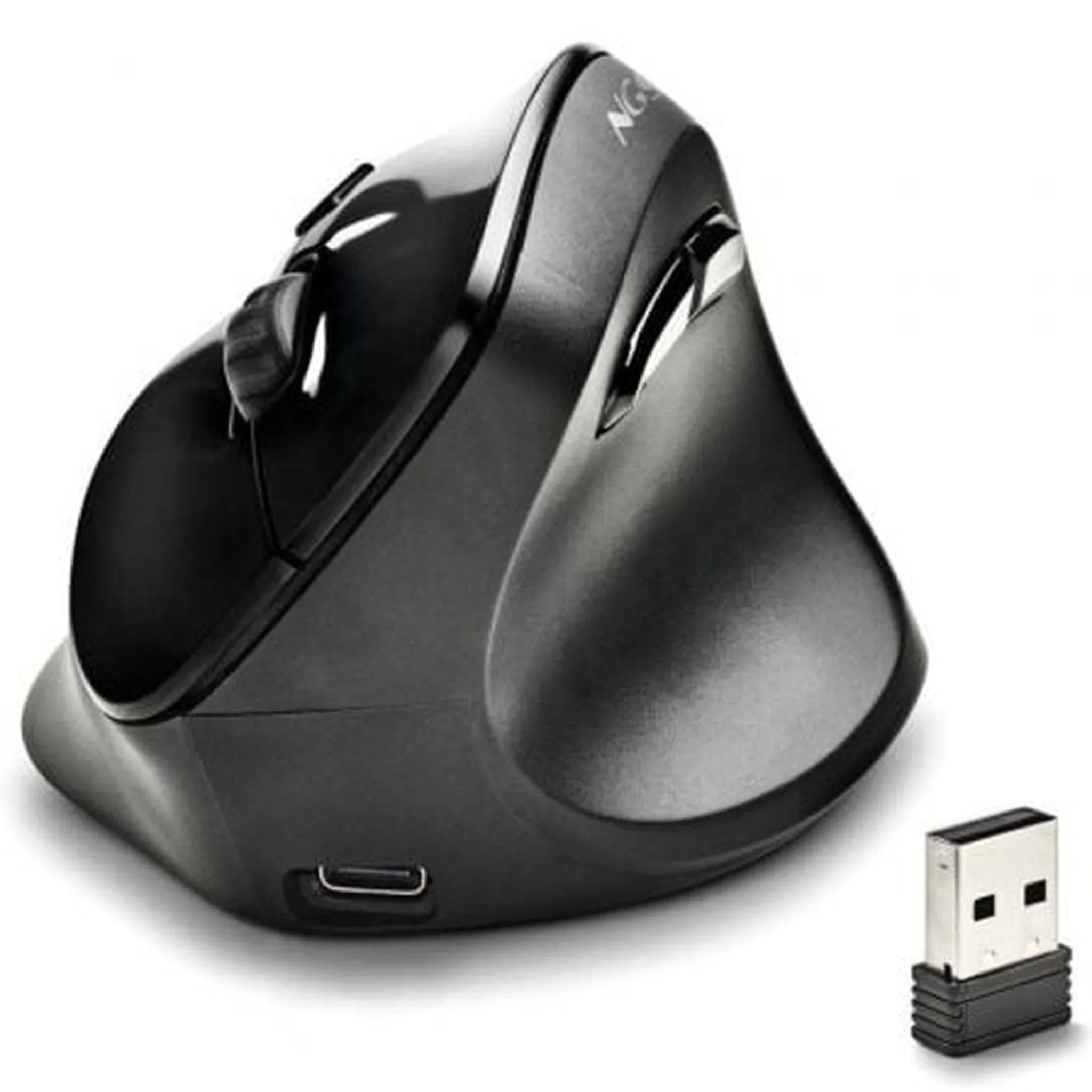 Ratón Vertical Inalámbrico NGS EVO Moksha/ Batería recargable/ Hasta 2400 DPI - PixelPlaza