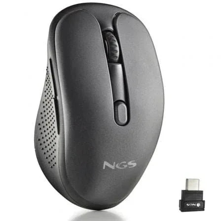 Ratón Inalámbrico NGS Evo Jot silencioso/ Batería recargable/ Hasta 1600 DPI/ Negro - PixelPlaza