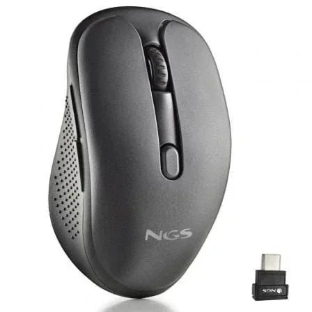 Ratón Inalámbrico NGS Evo Mix silencioso/ Batería recargable/ Hasta 3200 DPI/ Negro - PixelPlaza