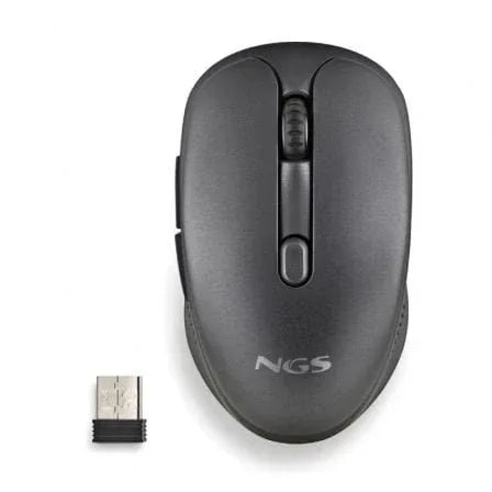 Ratón Inalámbrico NGS Evo Rust/ Batería recargable/ Hasta 1600 DPI/ Negro - PixelPlaza