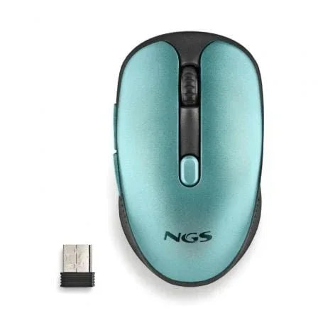 Ratón Inalámbrico NGS Evo Rust/ Batería recargable/ Hasta 1600 DPI/ Verde Agua - PixelPlaza
