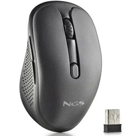 Ratón Inalámbrico NGS Evo Spook silencioso/ Batería recargable/ Hasta 1600 DPI/ Negro - PixelPlaza