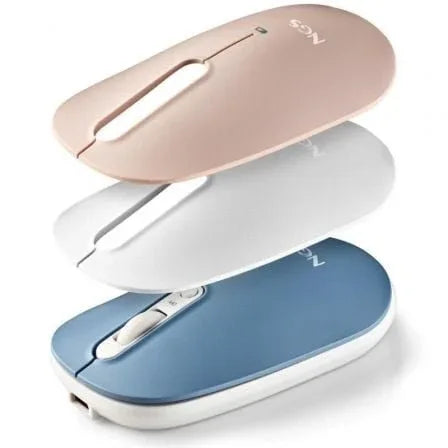 Ratón Inalámbrico por Bluetooth NGS Shell-RB/ Batería recargable/ Hasta 1600 DPI/ Azul/ Blanco/ Rosa - PixelPlaza