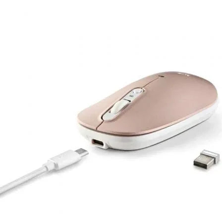 Ratón Inalámbrico por Bluetooth NGS Shell-RB/ Batería recargable/ Hasta 1600 DPI/ Azul/ Blanco/ Rosa - PixelPlaza