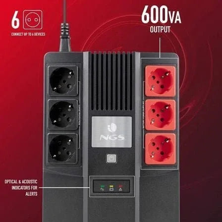 SAI Offline NGS Fortress Bunker/ 600VA-360W/ 6 Salidas/ Formato Bloque - PixelPlaza