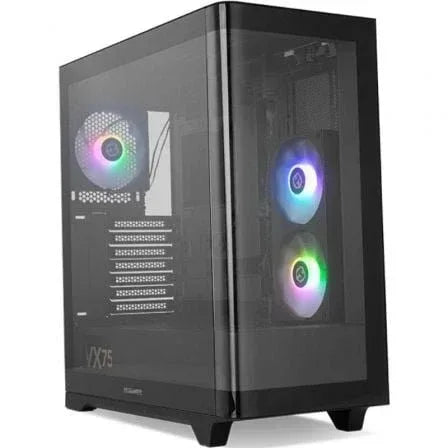Caja ordenador gaming Nox hummer ether ATX argb cristal templado negro