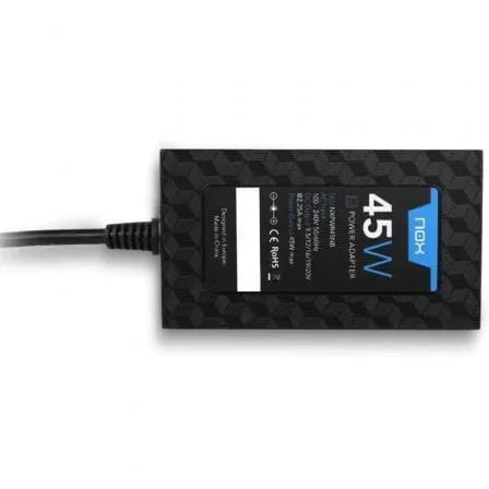 Cargador de Portátil Nox 45W/ 45W/ Automático/ 9 Conectores/ Voltaje 9-20V - PixelPlaza