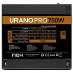 Fuente de Alimentación Nox Hummer Urano Pro/ 750W/ Ventilador 12cm/ 80 Plus Bronze - PixelPlaza