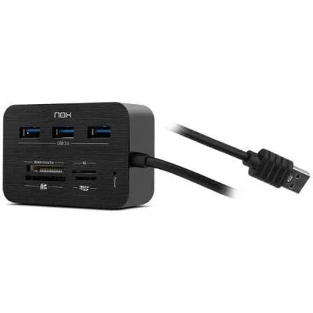 Hub USB 3.0 Nox Reader One/ 3xUSB/ 1x Lector de Tarjetas - PixelPlaza