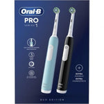 Cepillo Dental Oral-B Pro 1 Duo Edition/ Incluye 1 Recambio/ Negro y Turquesa - PixelPlaza