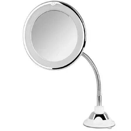 Espejo Cosmético de Pared con Luz Orbegozo ESP 1020/ Telescópico/ Ø17cm - PixelPlaza
