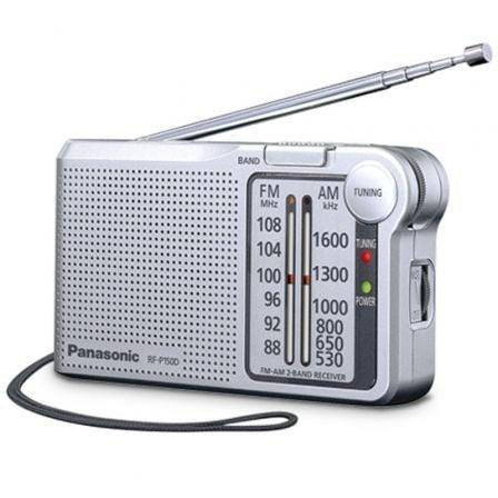 Radio Portátil Panasonic RF-P150D/ con Batería/ a Pilas/ Plateada - PixelPlaza