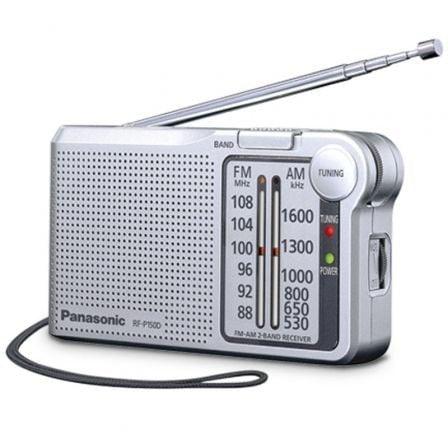 Radio Portátil Panasonic RF-P150D/ con Batería/ a Pilas/ Plateada - PixelPlaza