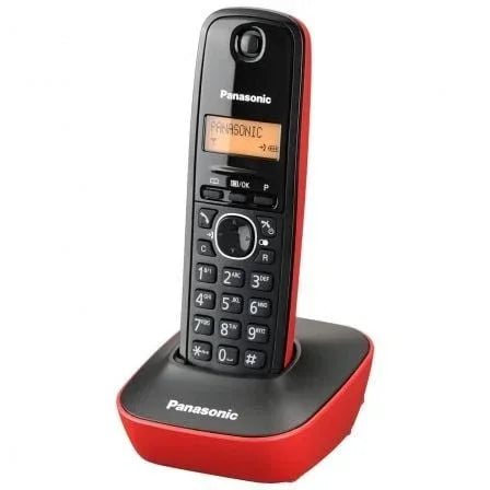 Teléfono Inalámbrico Panasonic KX-TG1611/ Negro y Rojo - PixelPlaza