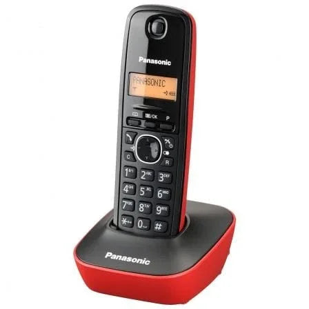 Teléfono Inalámbrico Panasonic KX-TG1611/ Negro y Rojo - PixelPlaza