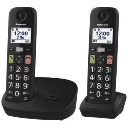 Teléfono Inalámbrico Panasonic KX-TGU112EXB/ Pack DUO/ Negro - PixelPlaza
