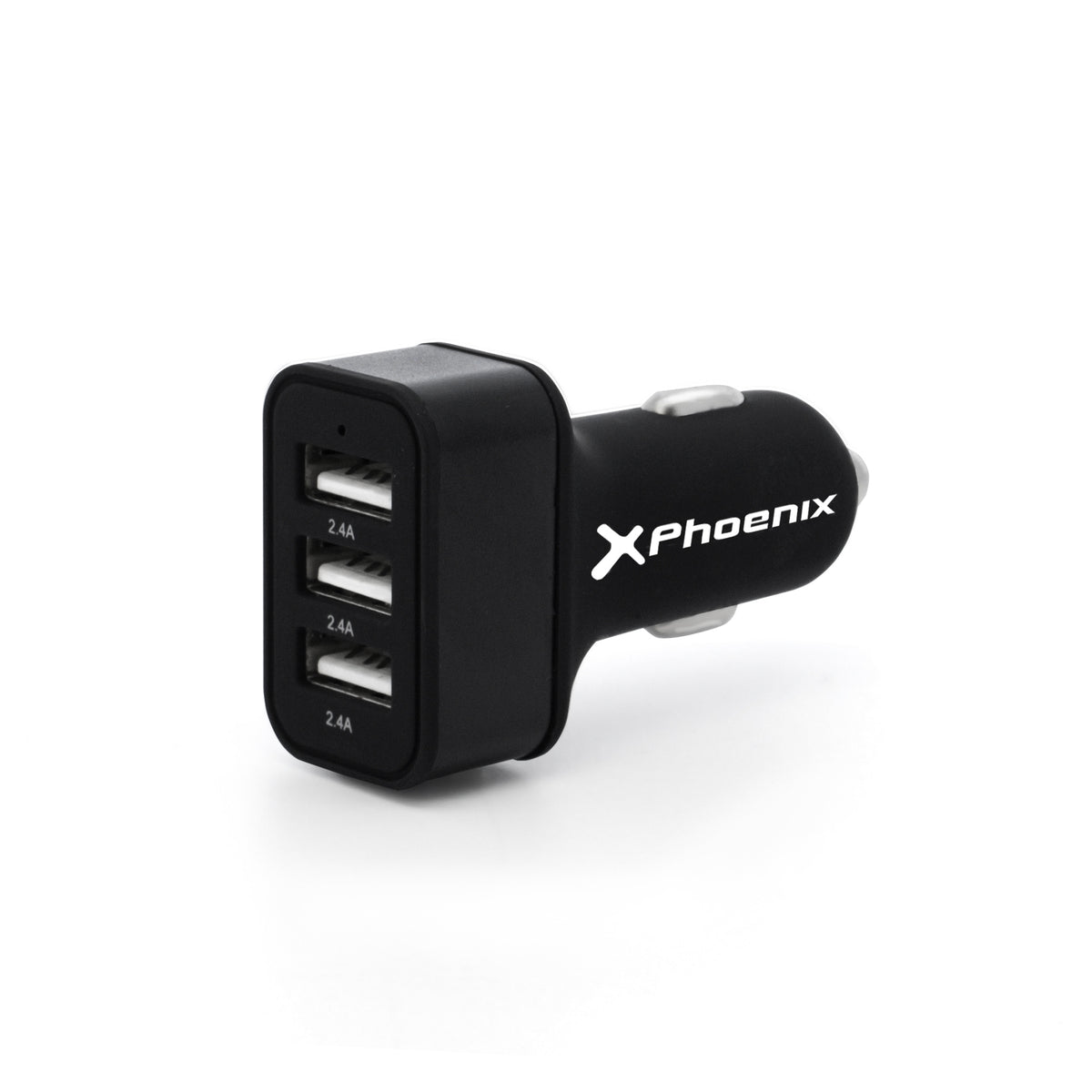 Cargador universal phoenix phcarcharger3usb para coche · mechero 5v - 3 x USB 7.2a negro acabado en silicona