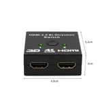 Hub 2 HDMI splitter 4K con conmutador manual