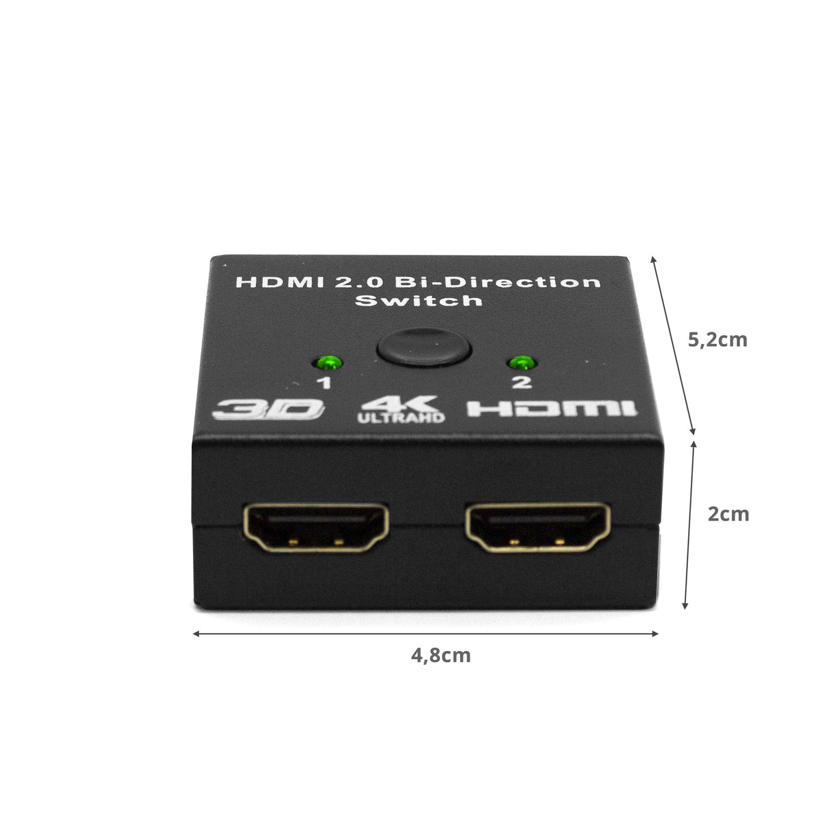 Hub 2 HDMI splitter 4K con conmutador manual