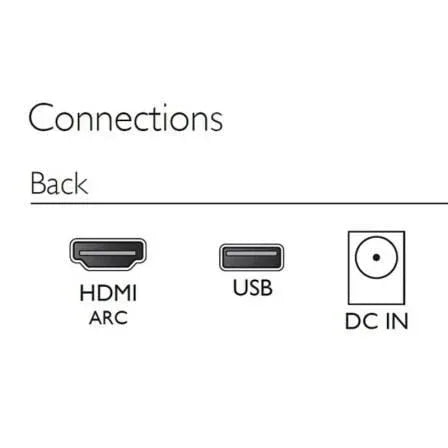 Barra de Sonido con Bluetooth Philips TAB4000/10/ 60W/ 2.0/ Negra - PixelPlaza