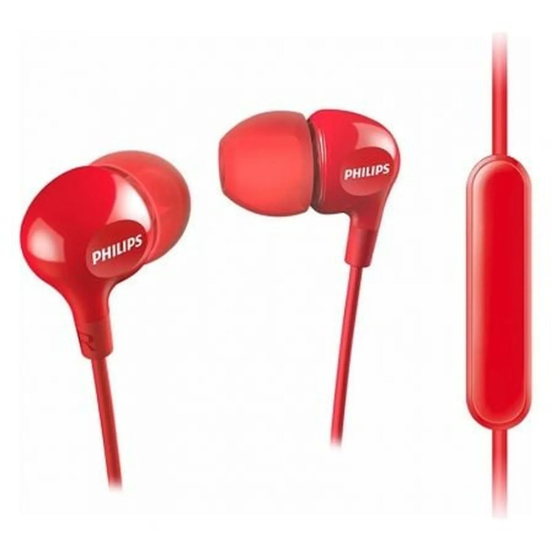Auriculares Intrauditivos Philips SHE3555/ con Micrófono/ Jack 3.5/ Rojos - PixelPlaza