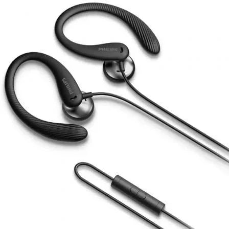 Auriculares Deportivos Philips TAA1105BK/ con Micrófono/ Jack 3.5/ Negros - PixelPlaza