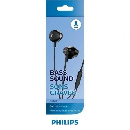 Auriculares Intrauditivos con micrófono Philips TAUE101BK/00/ Jack 3.5/ Negros - PixelPlaza