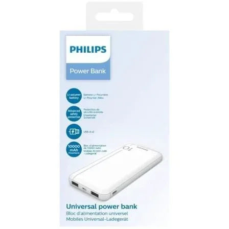 Powerbank 10000mAh Philips DLP1810NW/62/ Blanca - PixelPlaza