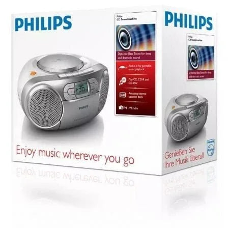 Radio CD Philips AZ127/12/ 2W/ con Cable/ a Pilas/ Gris - PixelPlaza