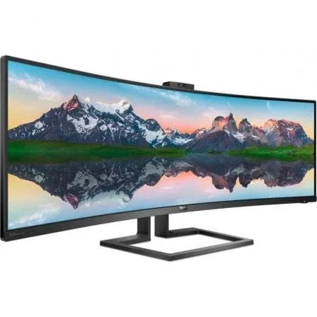 Monitor Profesional Ultrapanorámico Curvo Philips 499P9H 48.8"/ Dual QHD/ Webcam/ Multimedia/ Regulable en altura/ Negro - PixelPlaza