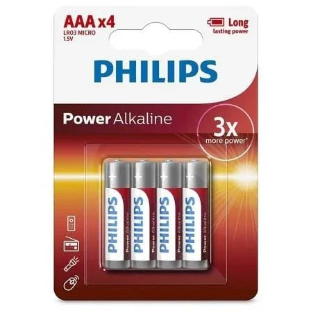 Pack de 4 Pilas AAA Philips LR03P4B/05/ 1.5V/ Alcalinas - PixelPlaza