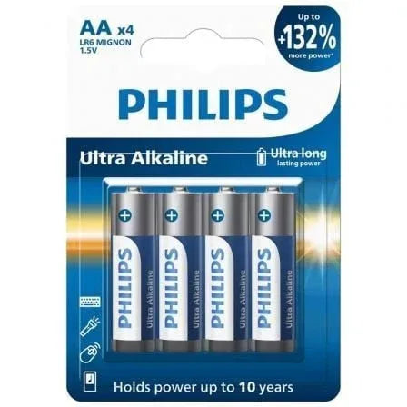Pack de 4 Pilas AA Philips LR6E4B/10/ 1.5V/ Alcalina - PixelPlaza