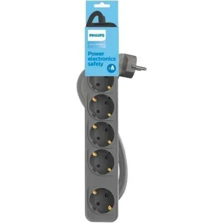 Regleta con Interruptor Philips CHP2154G/12 5 Tomas de corriente/ Cable 1.5m/ Gris - PixelPlaza