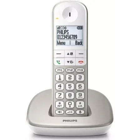 Teléfono Inalámbrico Philips XL4901S/23/ Plata y Blanco - PixelPlaza