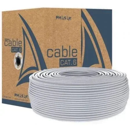 Bobina de Cable RJ45 UTP Phasak PHR 6100 Cat.6/ 100m - PixelPlaza