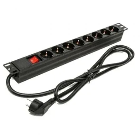 Regleta con Interruptor Phasak BNS 1518/ 8 Tomas de Corriente/ Cable 1.5m/ Negro - PixelPlaza